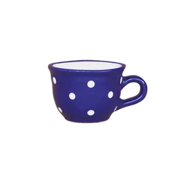 Sötétkék, fehér pöttyös - Kis cappuccínós/teáscsésze