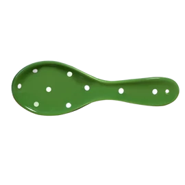 Sötétzöld, fehér pöttyös - Fakanál pihentető 