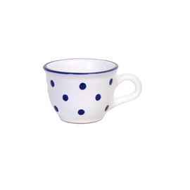 Fehér, sötétkék pöttyös - Kis cappuccinós/teáscsésze