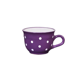Sötétlila, fehér pöttyös - Kis cappuccínós/teáscsésze
