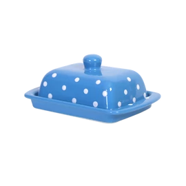 Középkék, fehér pöttyös - Nagy vajtartó