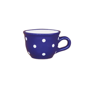 Sötétkék, fehér pöttyös - Kis cappuccínós/teáscsésze