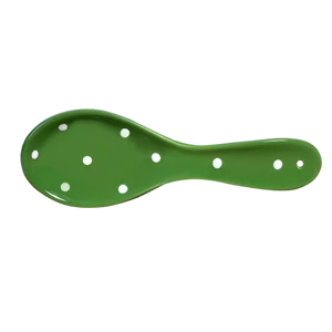 Sötétzöld, fehér pöttyös - Fakanál pihentető 