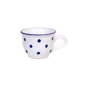 Fehér, sötétkék pöttyös - Kis cappuccinós/teáscsésze
