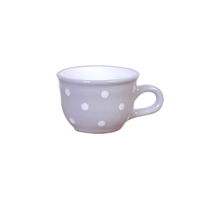 Szürke, fehér pöttyös - Kis cappuccínós/teáscsésze