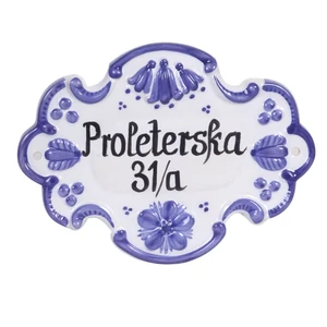 Fehér, kék szélel - Házszámtábla